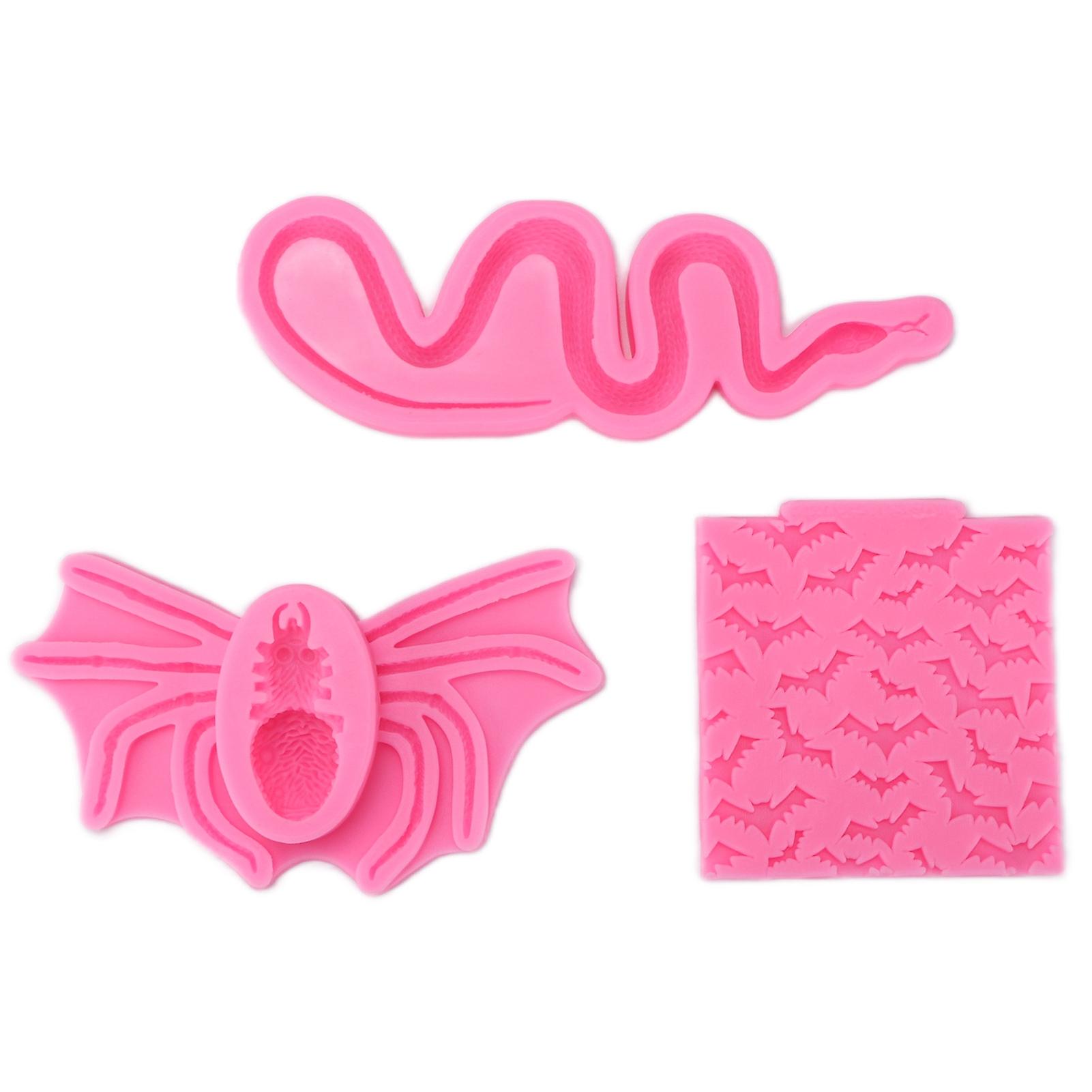 3D Snake & Spider Halloween Molds: 3Pcs Durable Nonstick for Creative Cake Baking