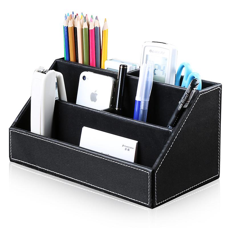 5 Compartments Multifunctional Desktop Organizer (Black)