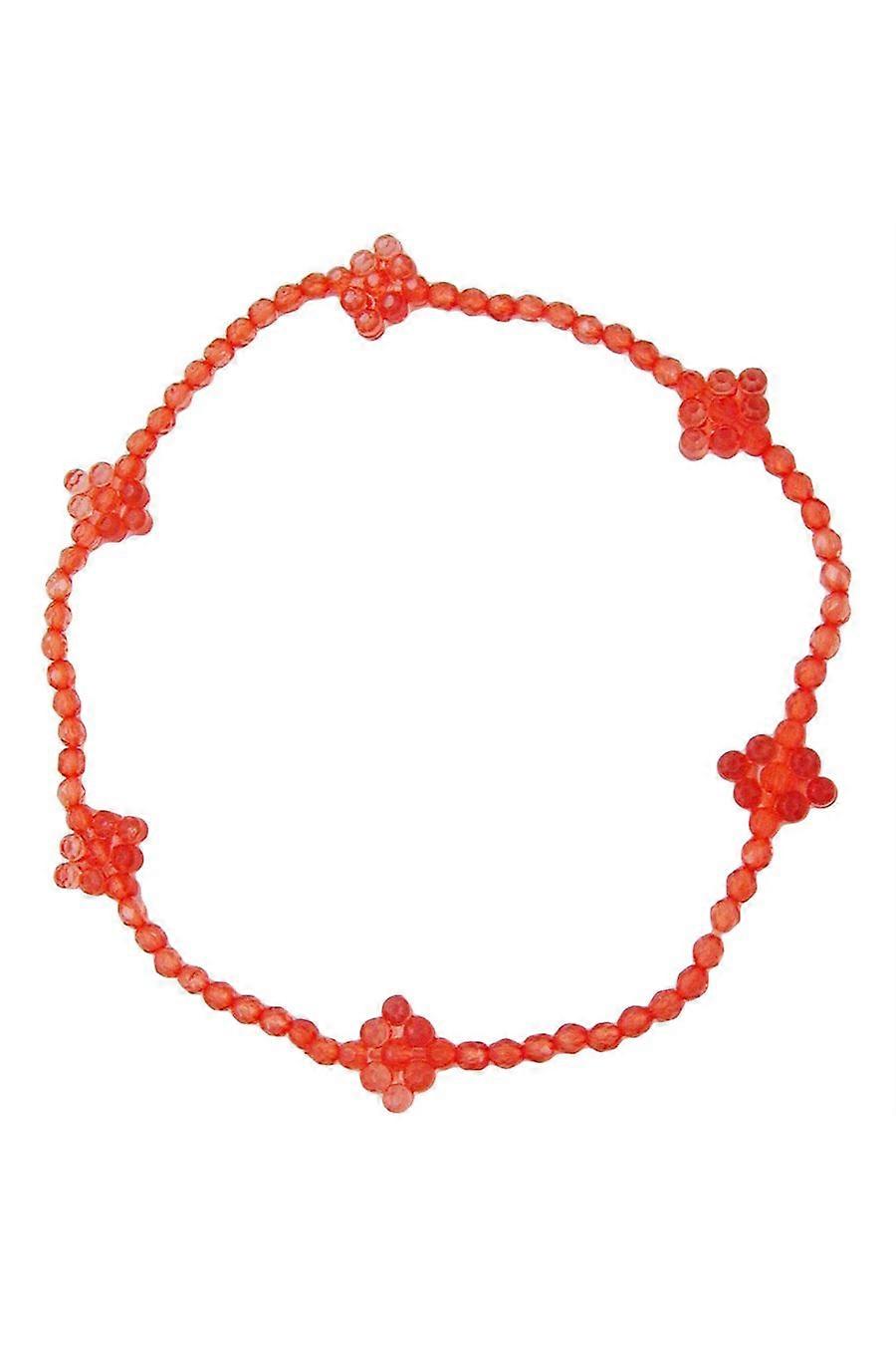 Necklace Edged Beads Red - Gl07381