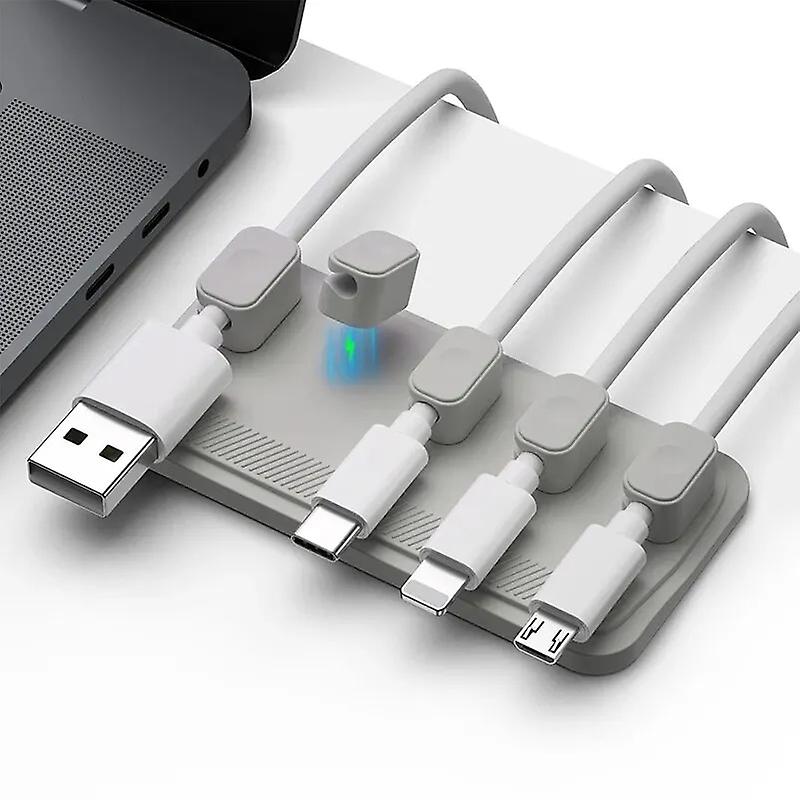 Magnetic Mouse Wire Organizer Desktop Cable Clip Protector Cord Winder Row Plug Self-Adhesive Fixed USB Charging Line Holder