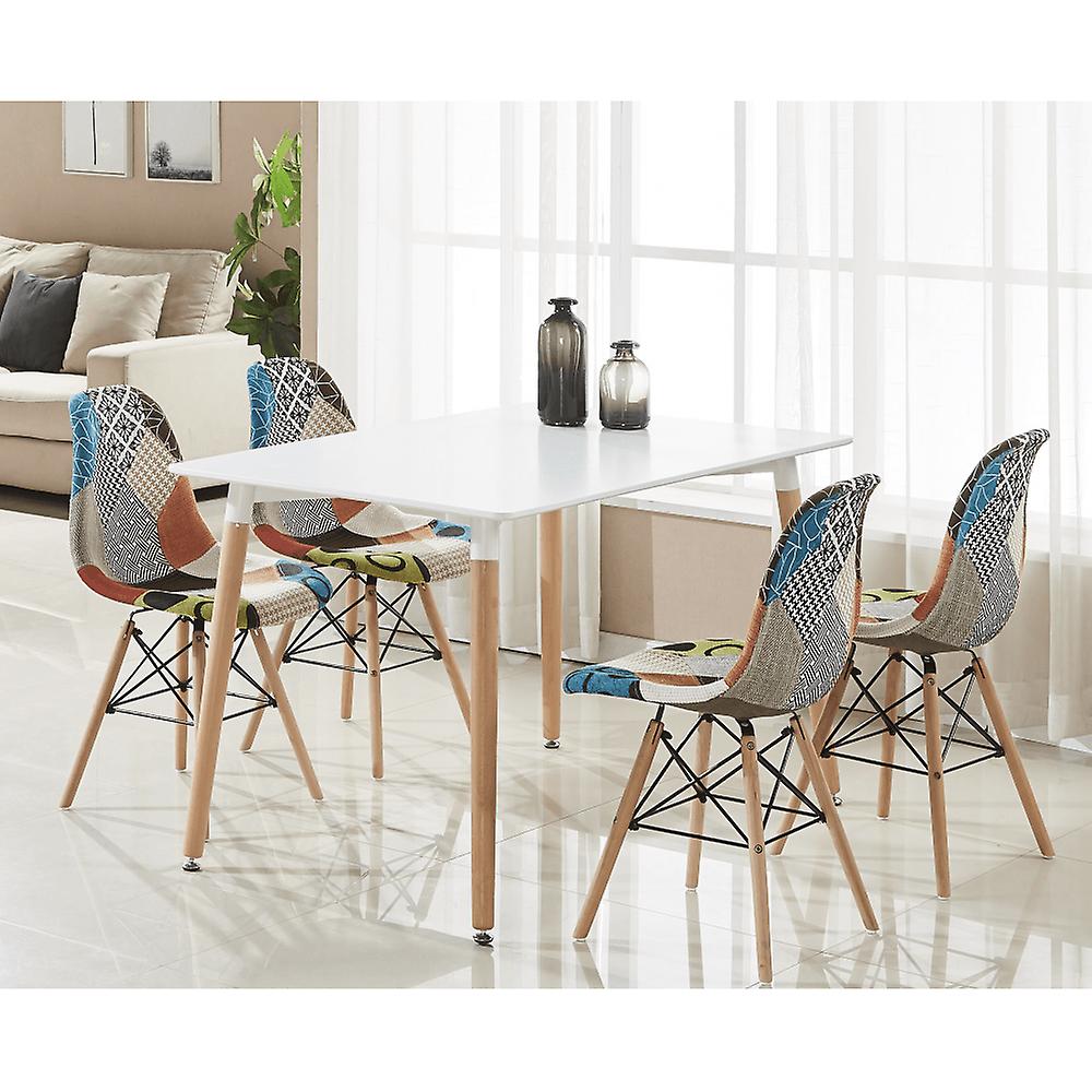 Moda Patchwork Dining Set - A Table & 4 Chairs