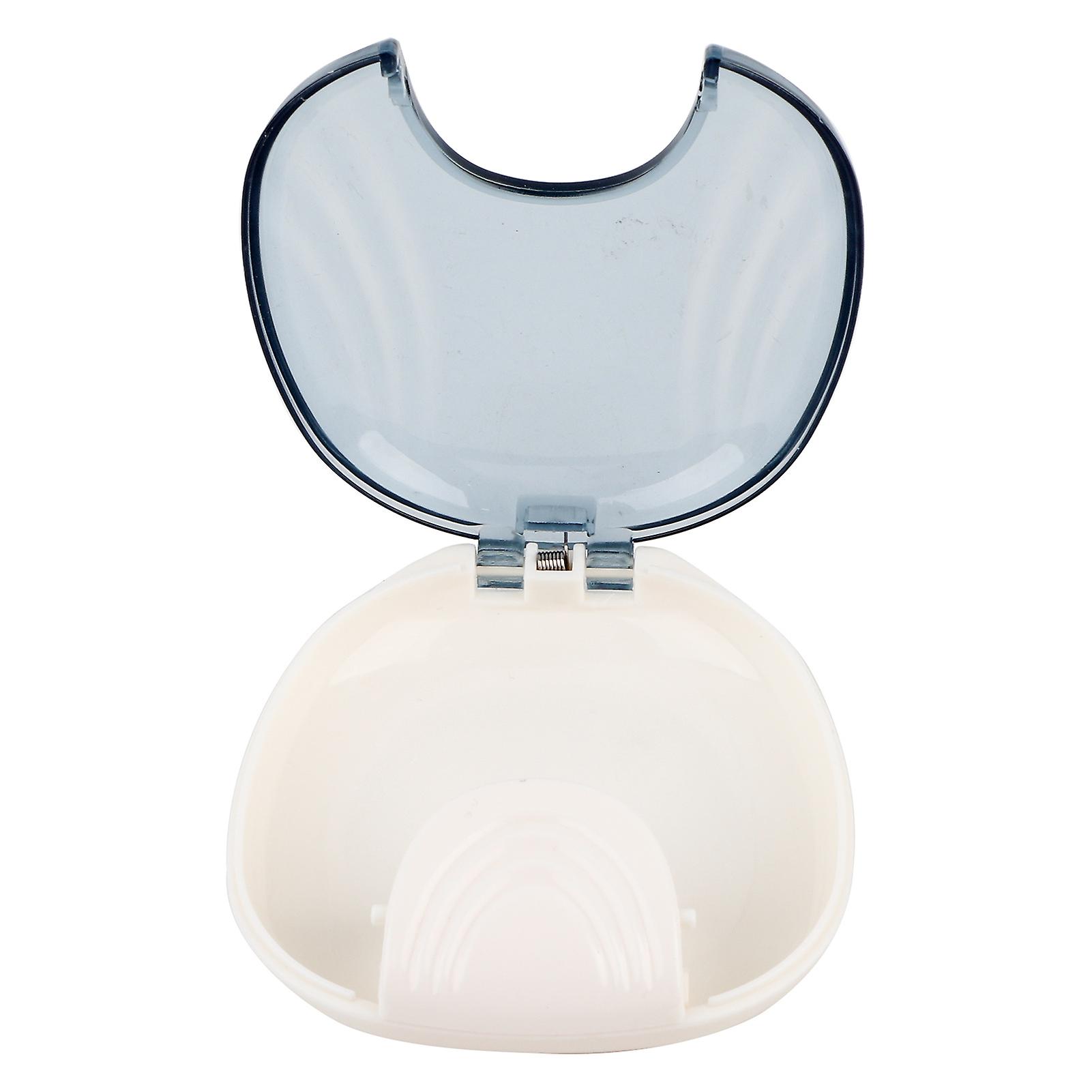 Orthodontic Retainer Case Portable Waterproof Mouthpiece Denture Box ContainerGray White