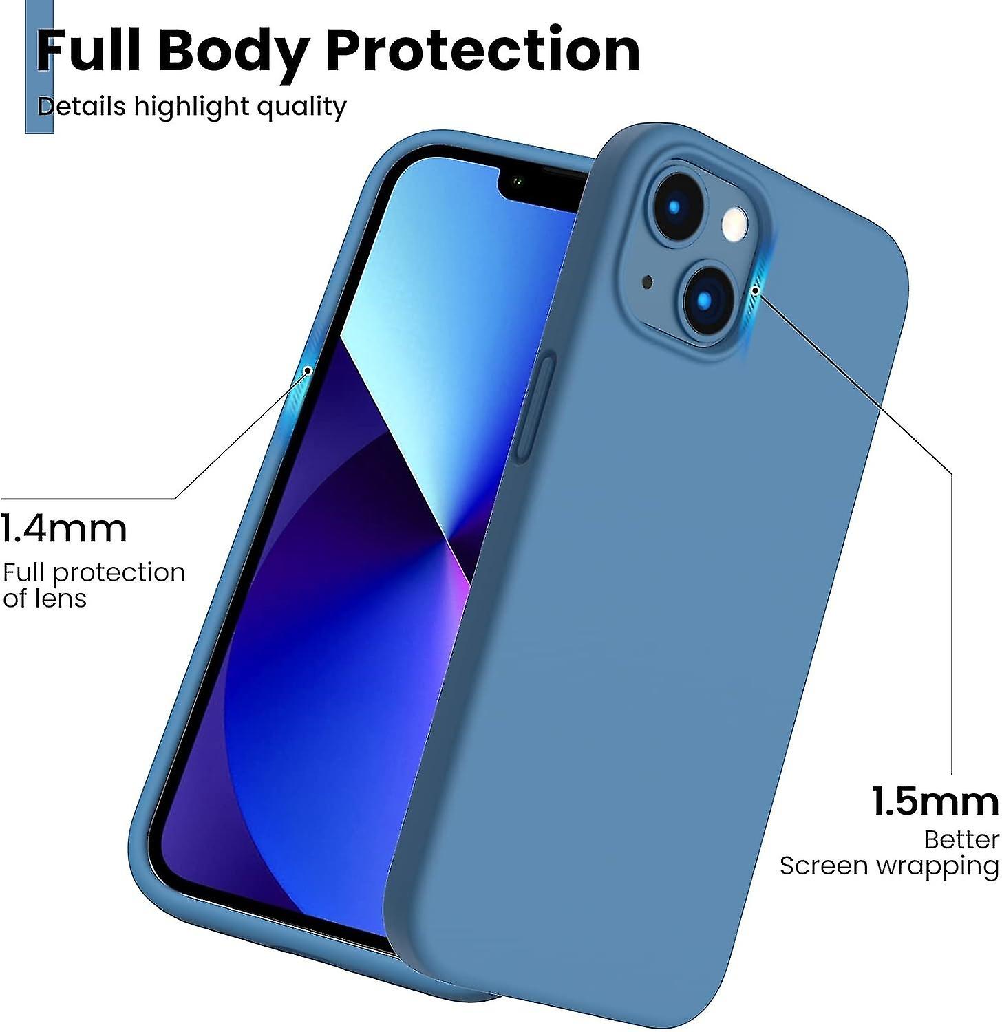 Shockproof Liquid Silicone Designed for iPhone 13 Case Gel Rubber Full