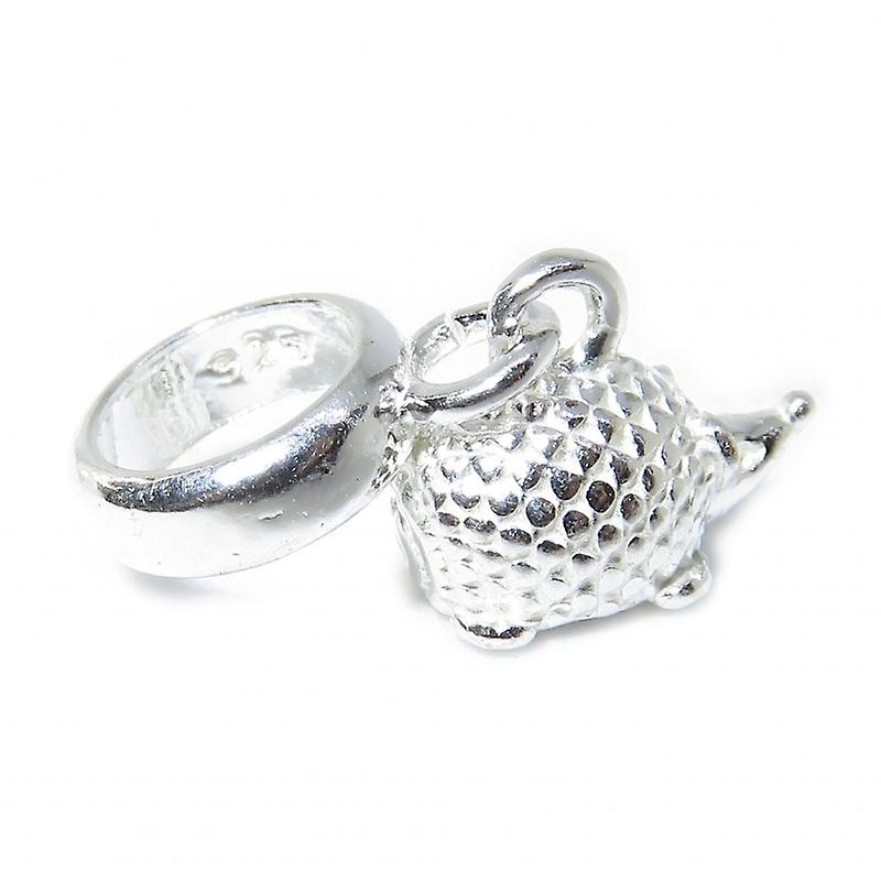 Tiny Cute Hedgehog Sterling Silver Bead Charm .925 X 1 Hedgehogs