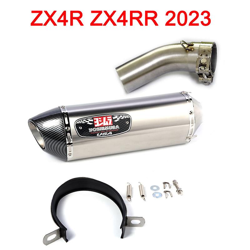 ZX4RR Motorcycle Yoshimura Exhaust Muffler Full Systems Middle Link Connect Pipe Slip On Exhaust For KAWASAKI ZX4R ZX4RR 2023