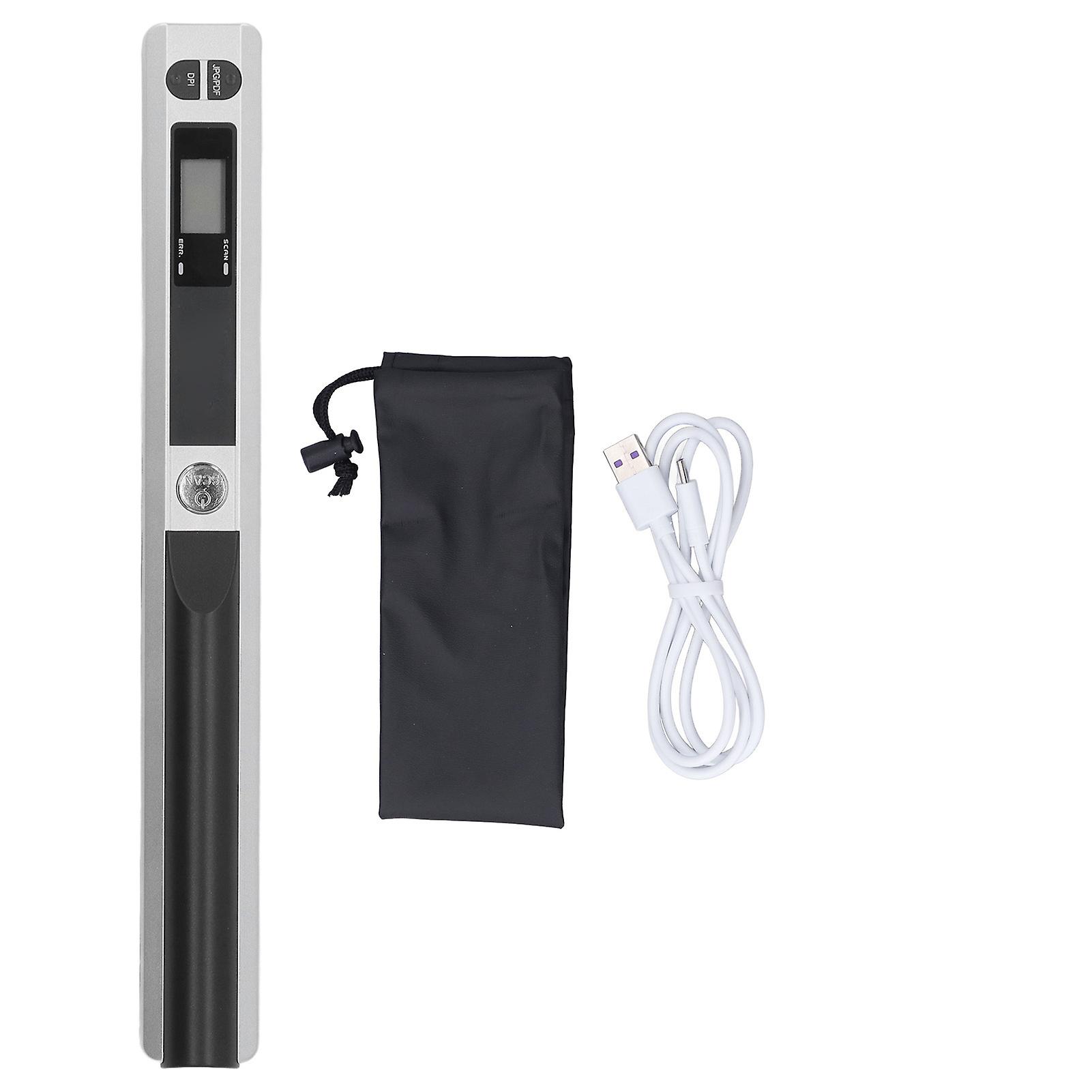 Portable Handheld Scanner 900DPI for Photos Documents Receipts A4 Size, Fast JPG PDF Format Business Scanner Silver