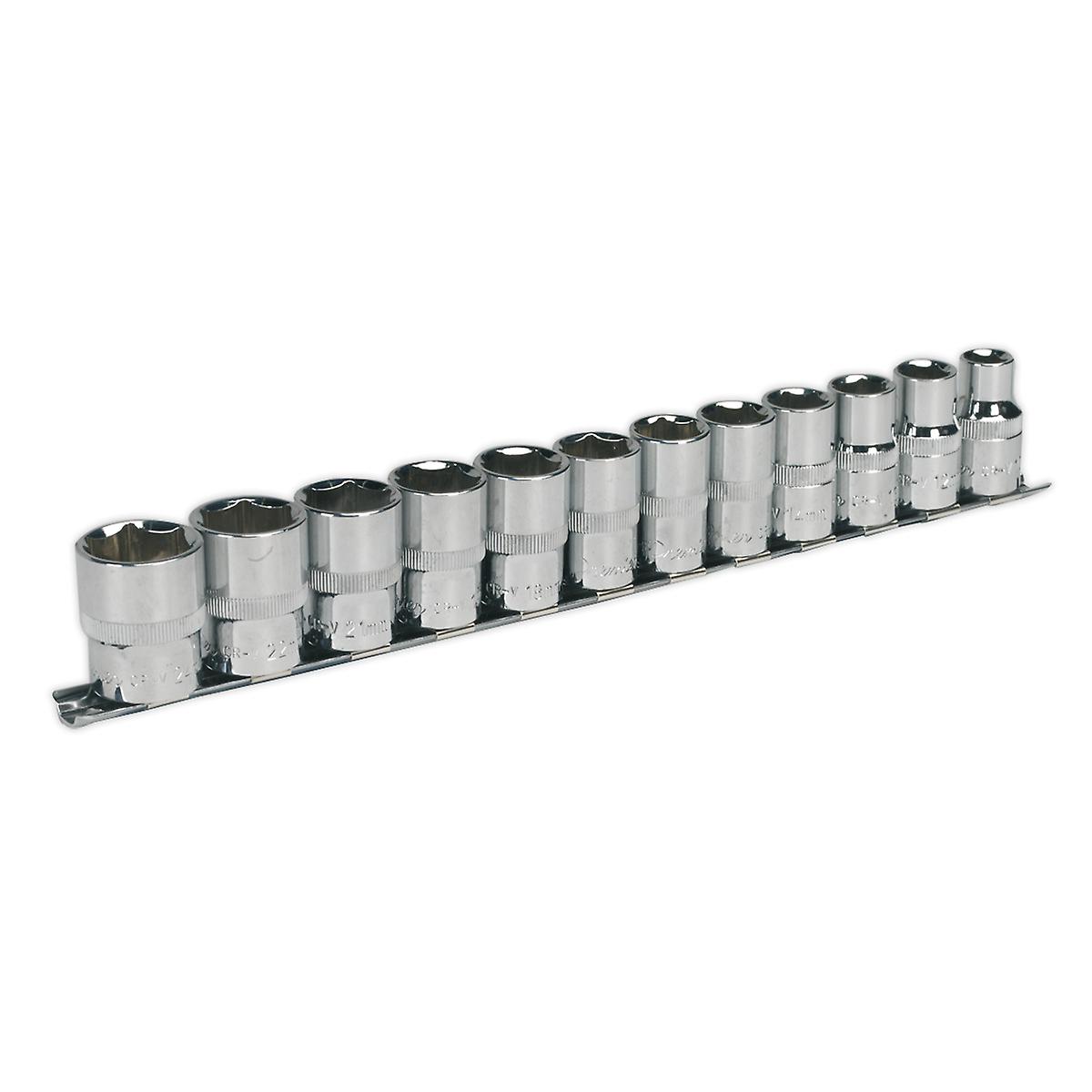 Sealey Ak2695 Socket Set 12Pc 1/2Sq Drive 6Pt Walldrive Metric