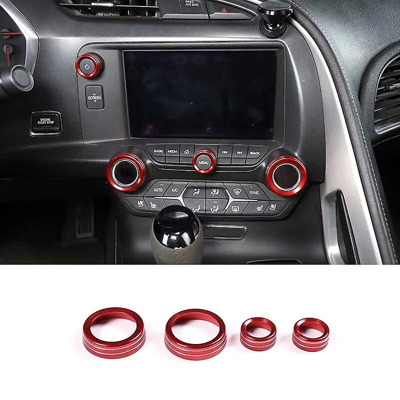 עבור שברולט קורבט C7 2014-19 סגסוגת אלומיניום רכב מזגן נפח מצב נהיגה ידית מעגל כיסוי לקצץ אביזרי רכב