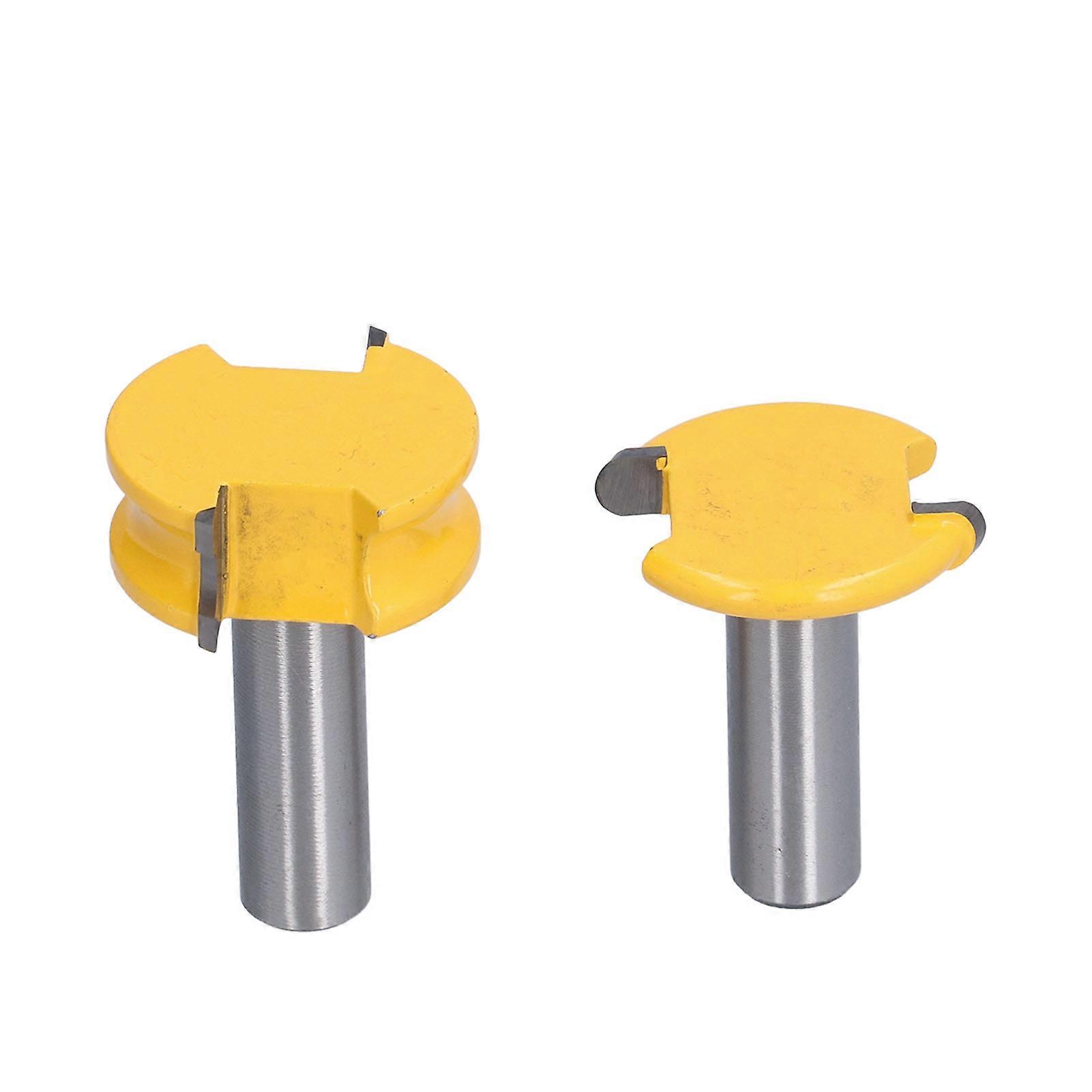 2Pcs Router Bit Arc T Type Metal Milling Cutter Edging Tool Set Kit for Woodworking1/2in