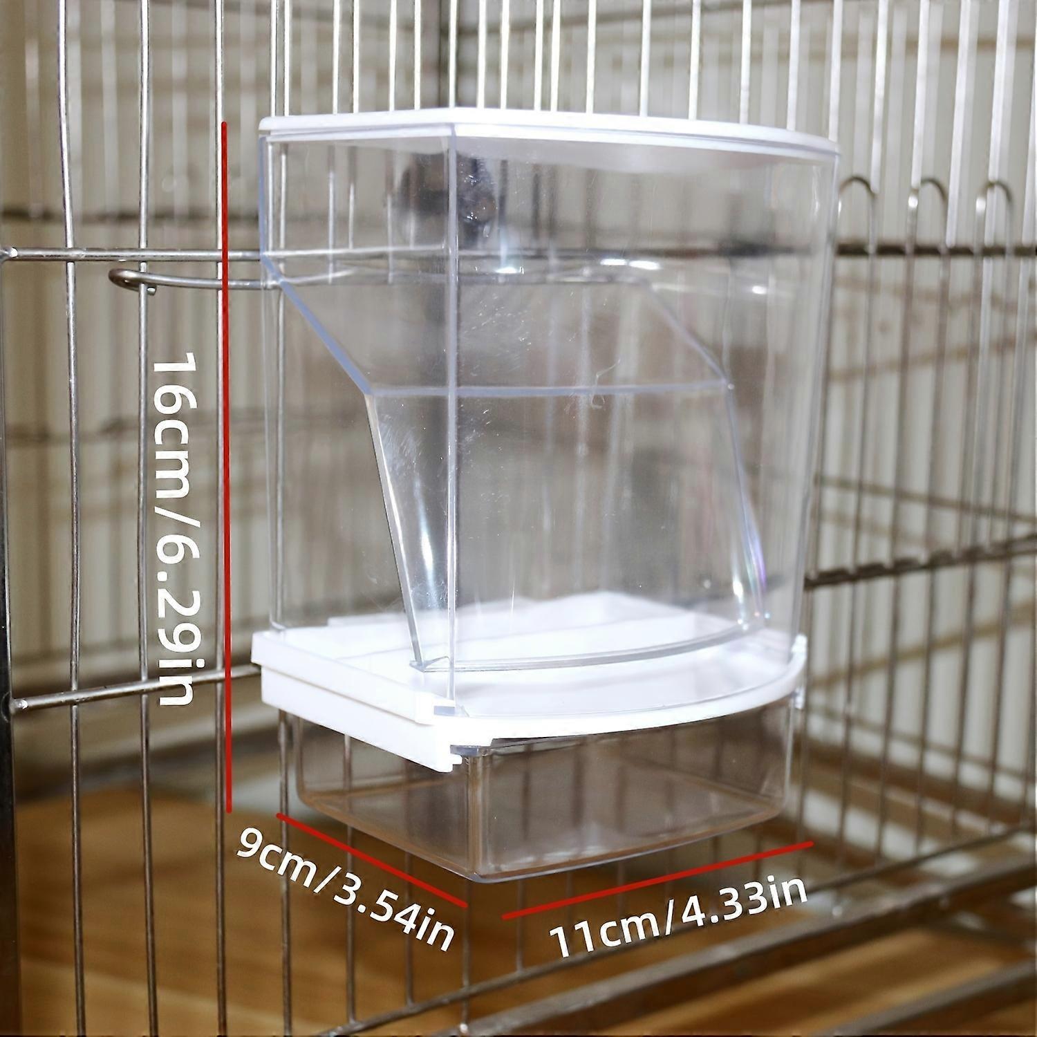 Parrot Automatic Feeder, Bird Food Box, Transparent Square Cage Feeder For Bird Supplies