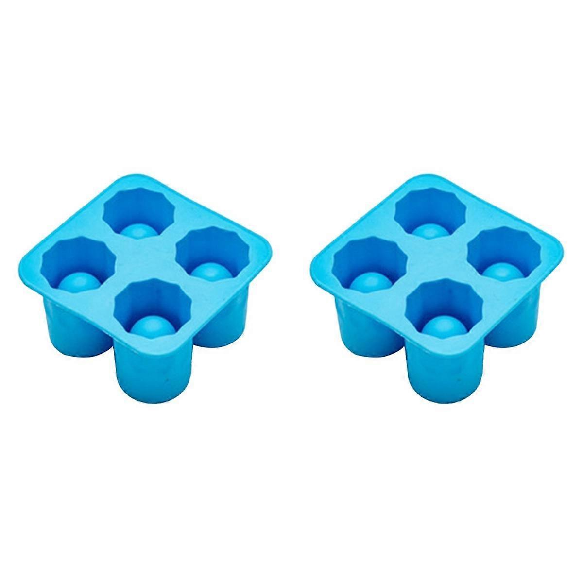 4 Cup Shape Silicone Ice Cube Mold Ice Mould Ice Cube Tray Summer Bar Beer Ice Cocktail Cold Drinking Tools Blue