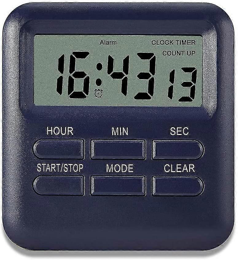 Digitaler Timer mit 3 in 1 Uhr / Wecker-Funktion, magnetischer Küchentimer, Countdown-Stoppuhr-Timer, Zeitmanagement für Küche / Studium / Sport (dunkel