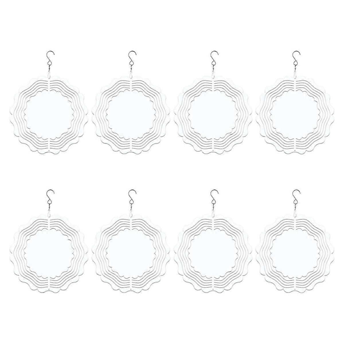 8 Pcs Sublimation Wind Spinner Blanks 8 Inch Wind Spinner Sublimation for Heat Press Transfer DIY G