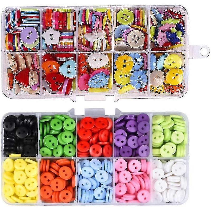 Barsinfi 590 Pieces Sewing Button, Resin Button, Colorful Buttons With Plastic Storage