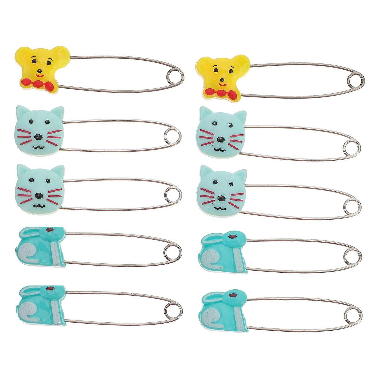 10pcs Bar Brooch Pin Badge Pin Clasp Brooch Pin Safety Pin Animal Baby Buckle