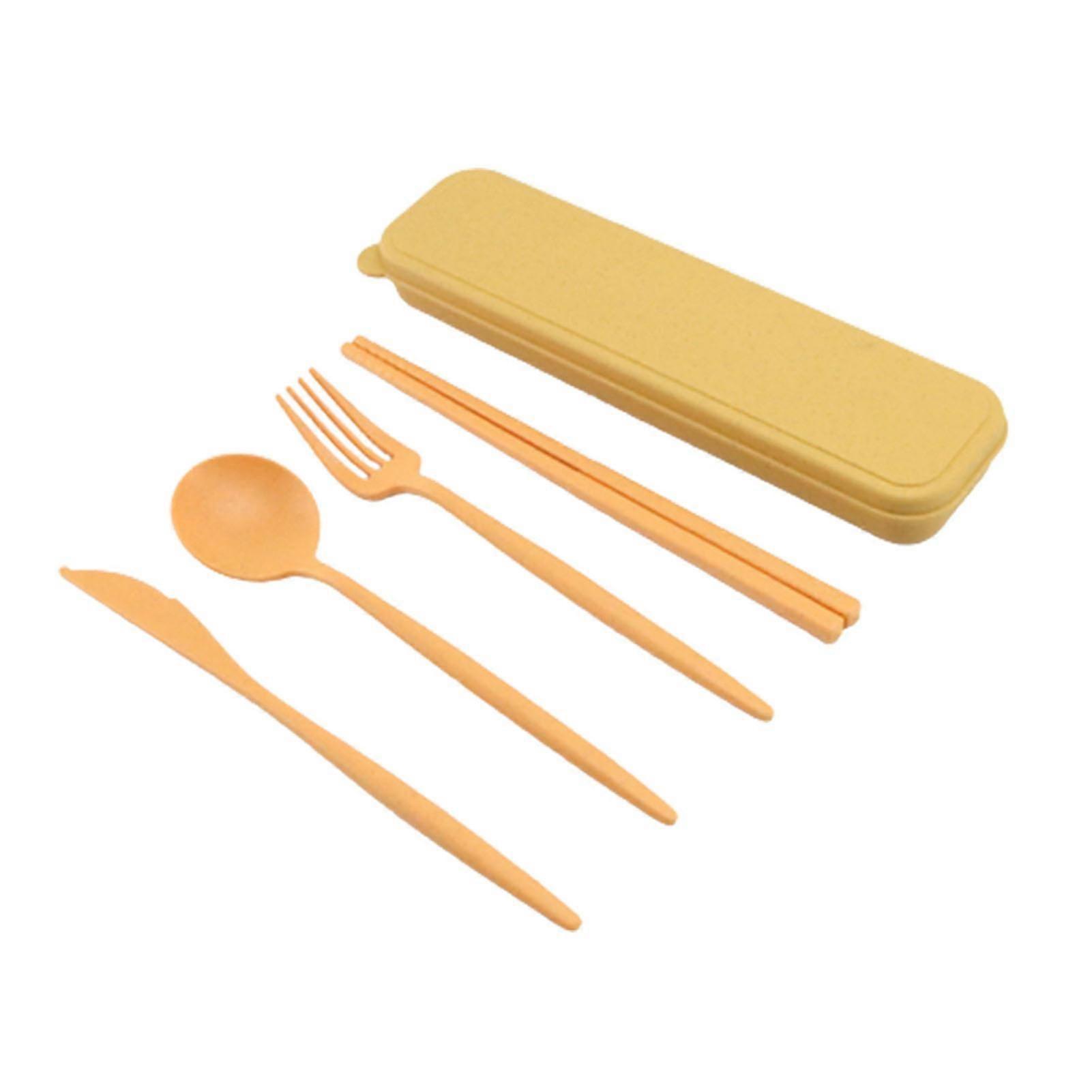 4pcs plastic flatware kit durable easy to clean cutlery kit for travel dorms daily use