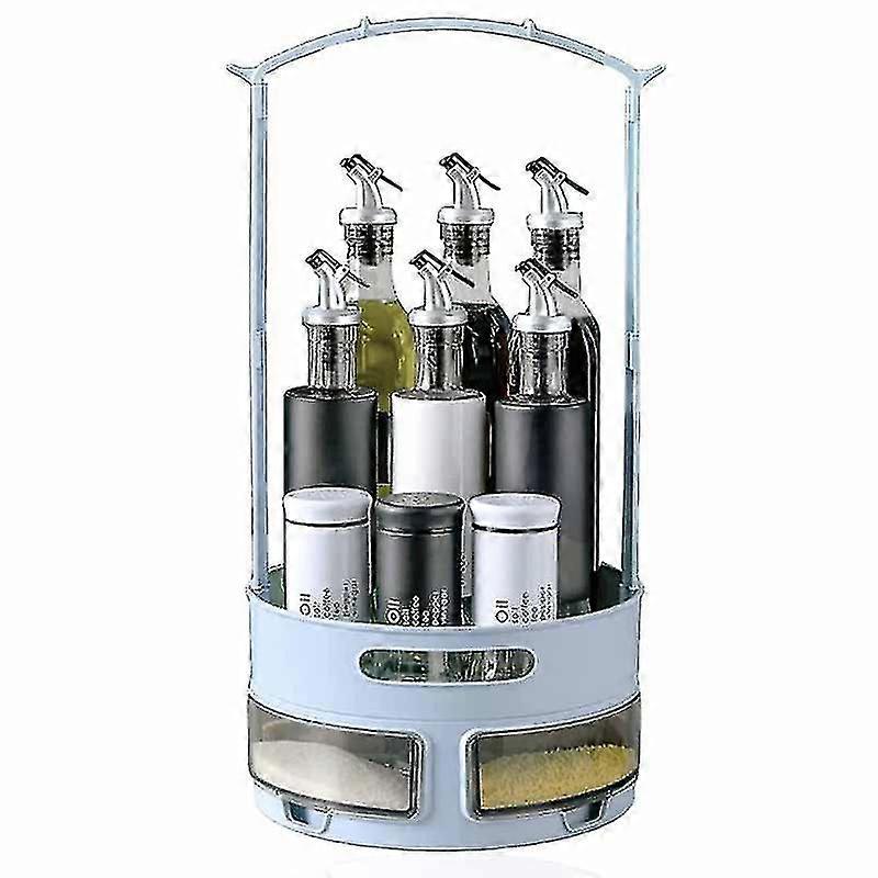 2-layer 360-degree spice rack storage box, with 4 compartments-a