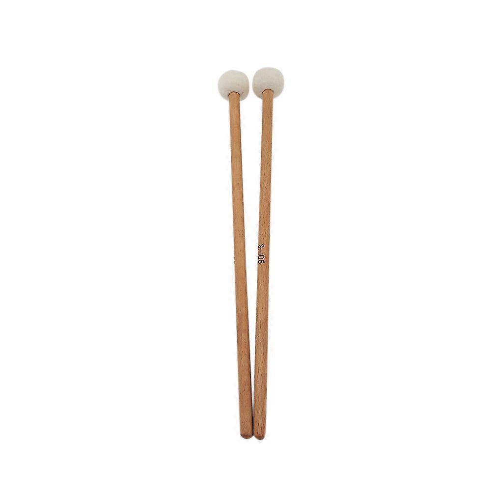 1 Pair Felt Mallets Drumsticks Drum Sticks with Wood Handle for Percussion Instrument Accessories
