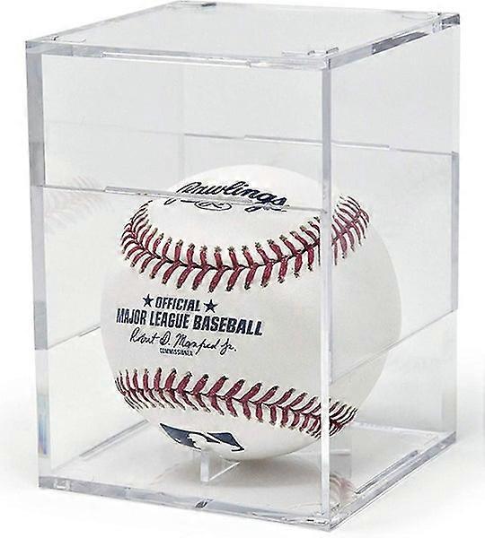 Baseball Display Case, Uv Protected Acrylic Cube Baseball Holder Square Clear Bo