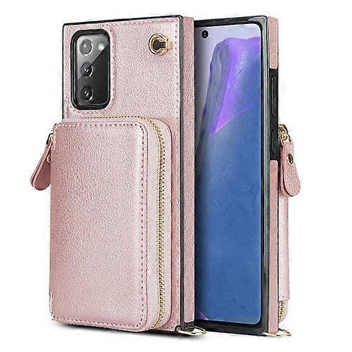For Samsung Galaxy Note20 Cross-body Zipper Big Wallet Bag Square Phone Case