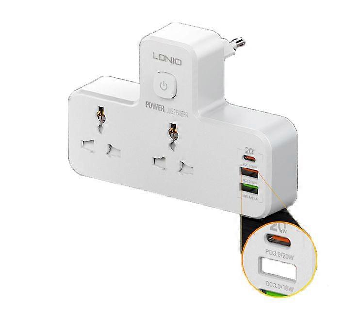 Outlet Extender Multi Sockets With USB Type C 20W PD And QC 3.0 Wall Plug Adapter