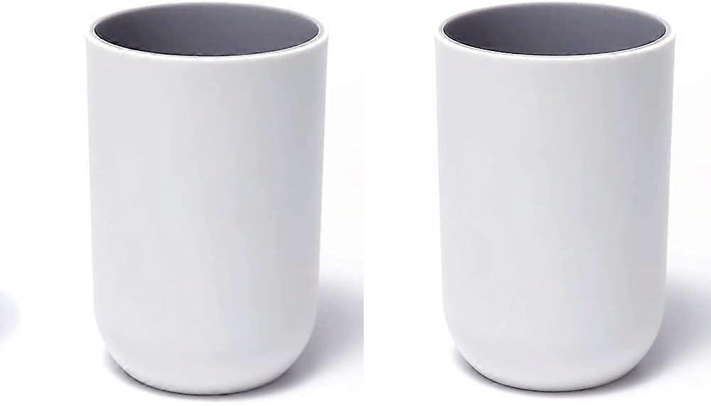 Unbreakable Reusable Drinking Cups Set of 2 Colors, Plastic Toothbrush Cup 300ml, Dishwasher Safe,2024 Ping