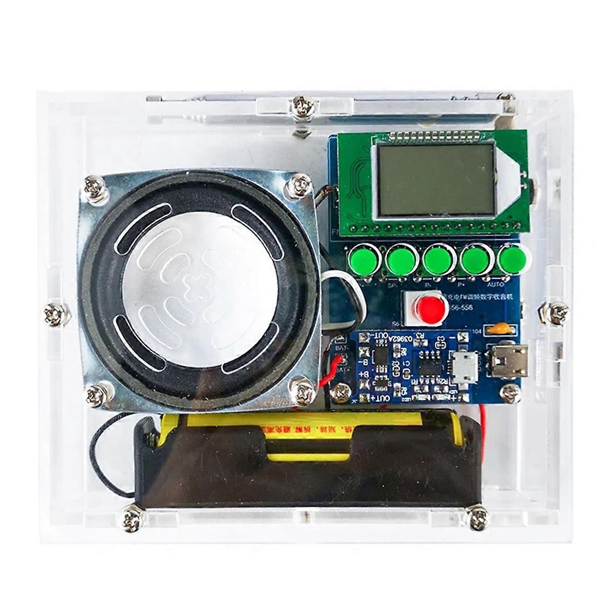 Rechargeable FM Digital Radio Welding Kit LCD Display DIY Production Parts TJ-56-558