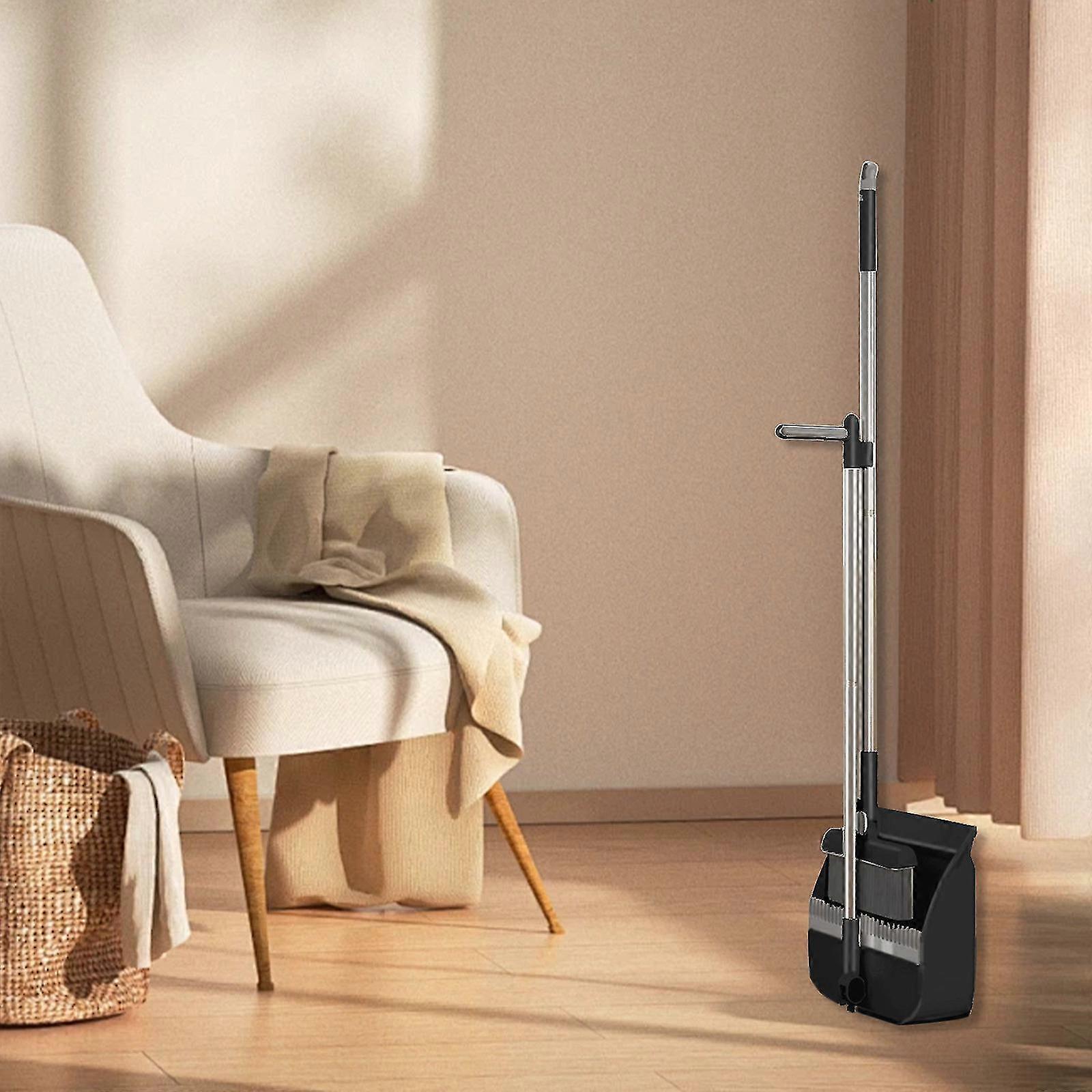 Brooms Indoor 180 Degree Rotatable Standing Storage Buckle Type Brooms And Dustpan Set With Scraping Teeth And Scraper Deep Cleaning Suitable For Home