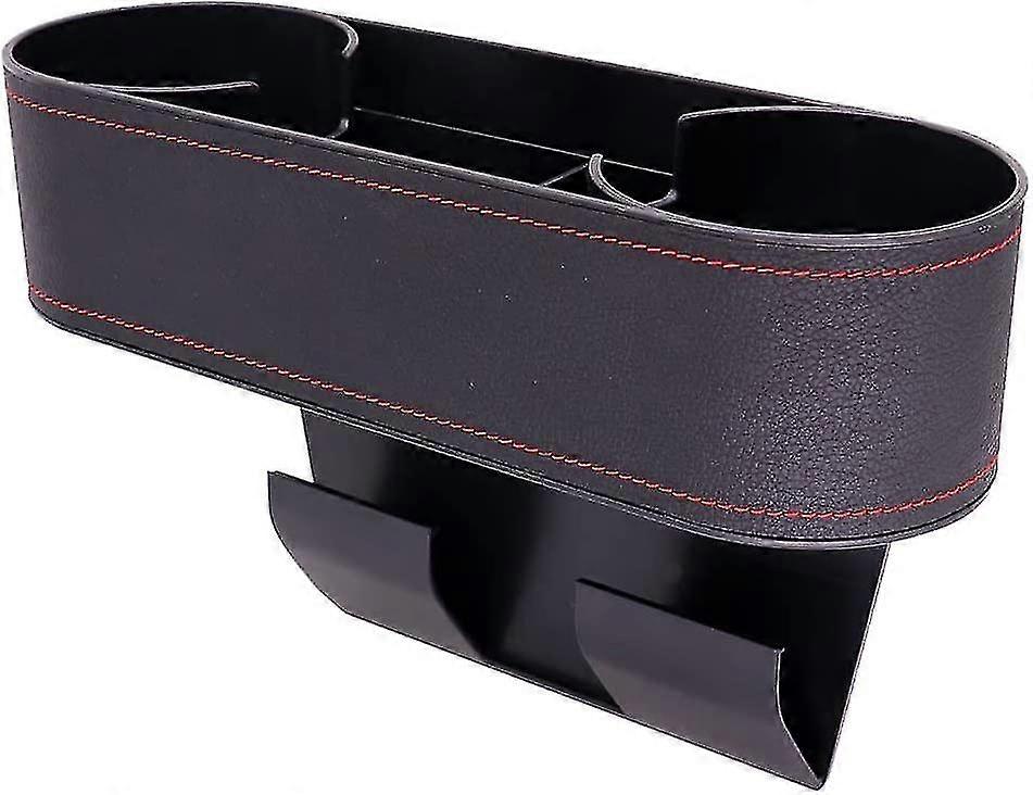 Car Cup Holder Seat Gap Organizer, Multifunctional Cup Drink Holders With Pu Leather Cover,side Insert Center Console Gap Filler Storage Box For Mug B