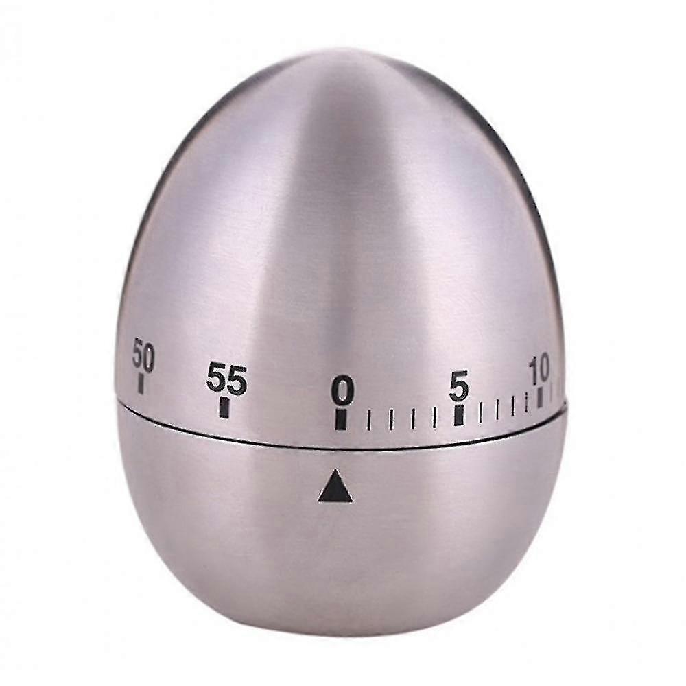 Kitchen Timer Manual, Stainless Steel Egg Shaped Mechanical Rotating
