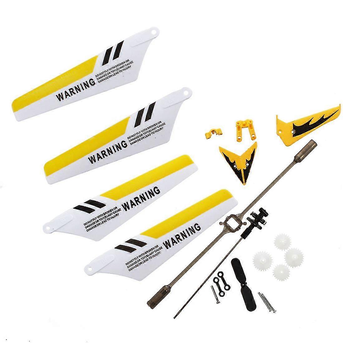 Erstatningssett for S107 / S107G RC helikopter, blader, koblingsspenne, indre aksel - gul