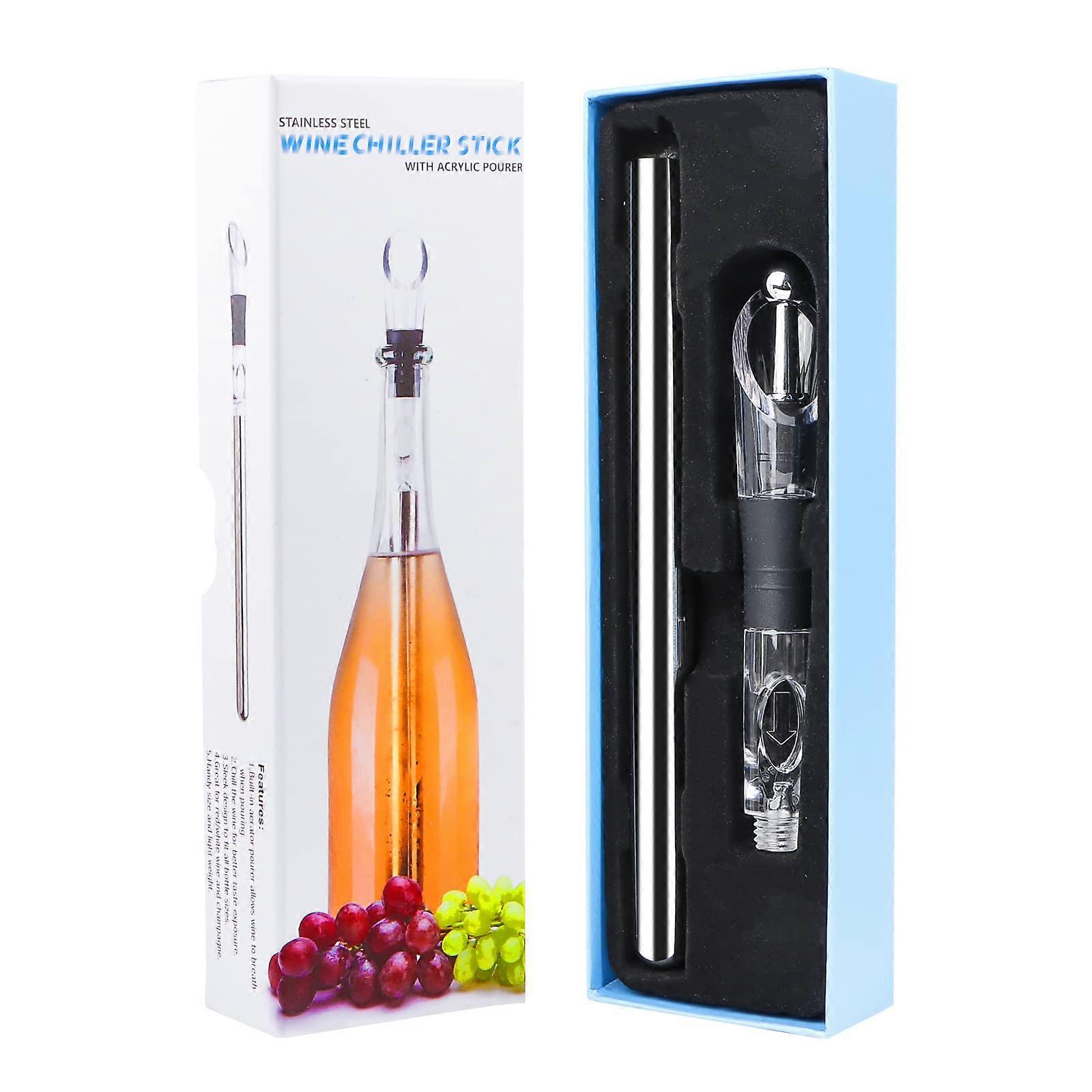 Wine Cooling Stick, Stainless Steel Wine Cooler Stick, 3-in-1 Wine Cooler Set, Wine Bottle Cooler Stick Wine Gifts