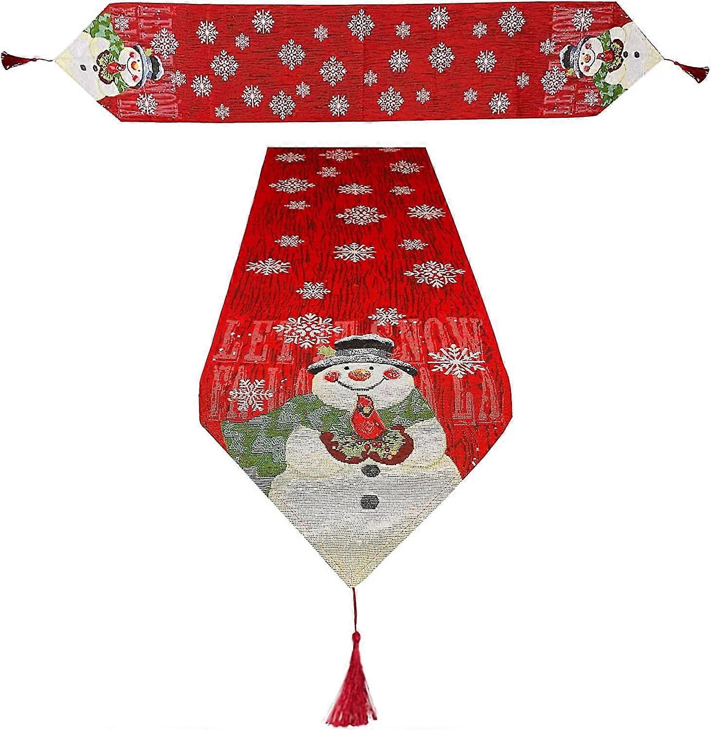 1pcs christmas table runner snowman tablecloth