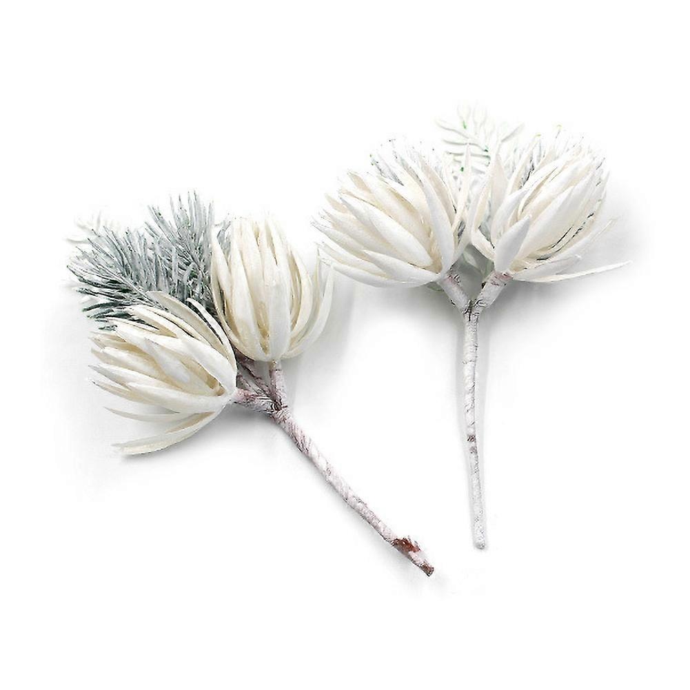 2Pcs Artificial Plastic Pine Grass Flower Plants Tree Branches Home DIY Decor