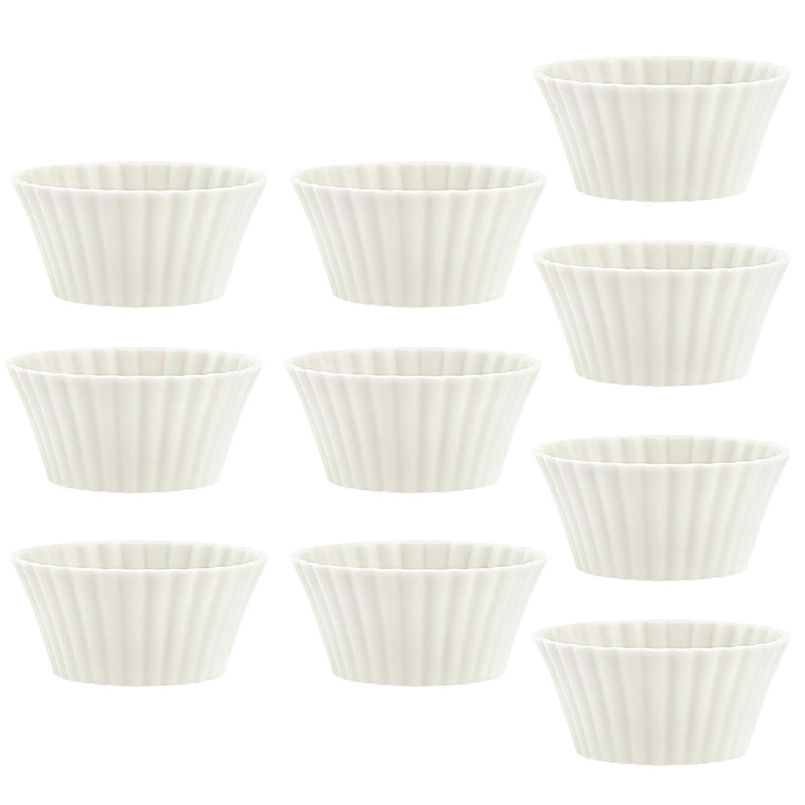 10Pcs Muffin Cup Flexible Non-stick Silicone Holiday Party Cupcake Liner for Household