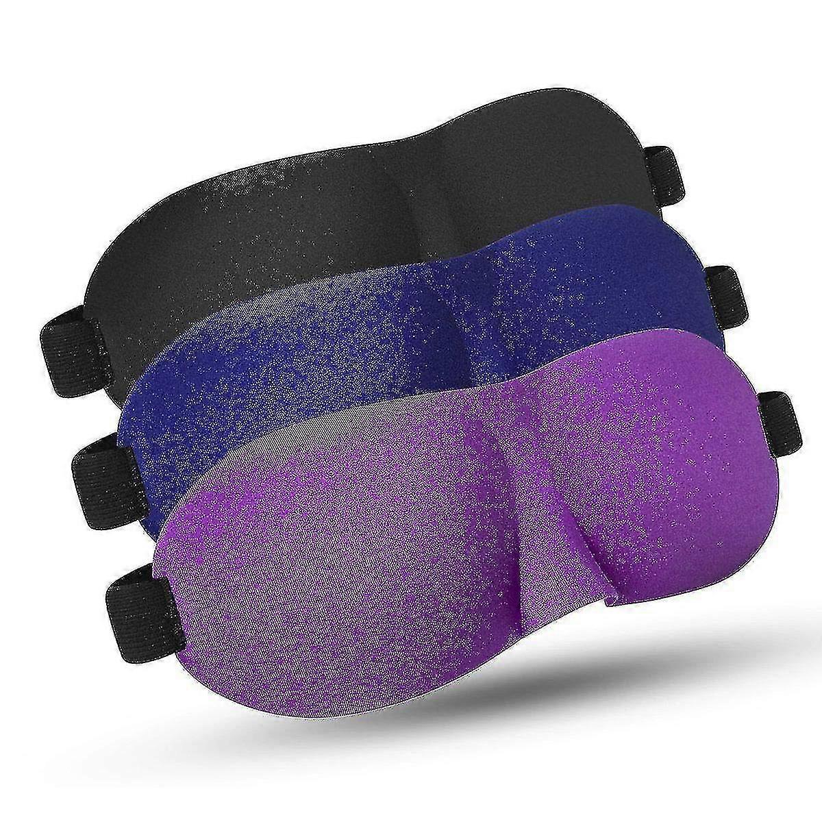 3pcs Sleep Mask, Lightweight And Comfortable, Super Soft, Adjustable 3d Contoured Eye Mask For Sleep
