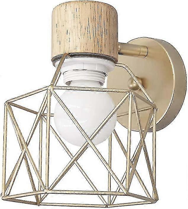 Applique Murale En Or Cage De Fer Vintage Abat-jour Mural E27 Applique Murale Industrielle Luminaire En Mtal Pour Htel Caf Bar Restaurant Cuisine Cham