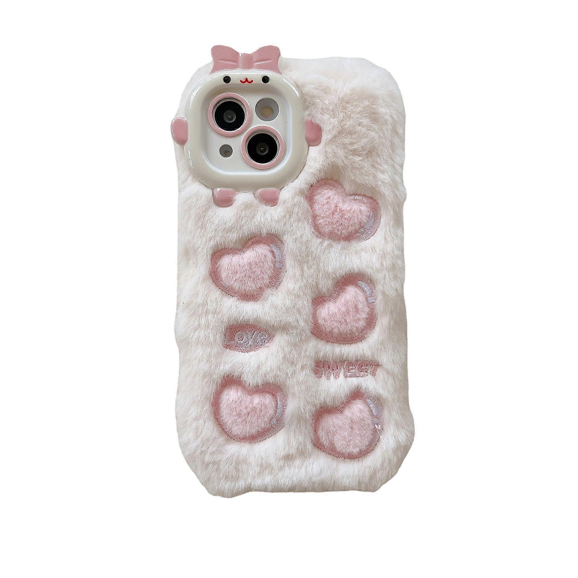 Plush phone case, white