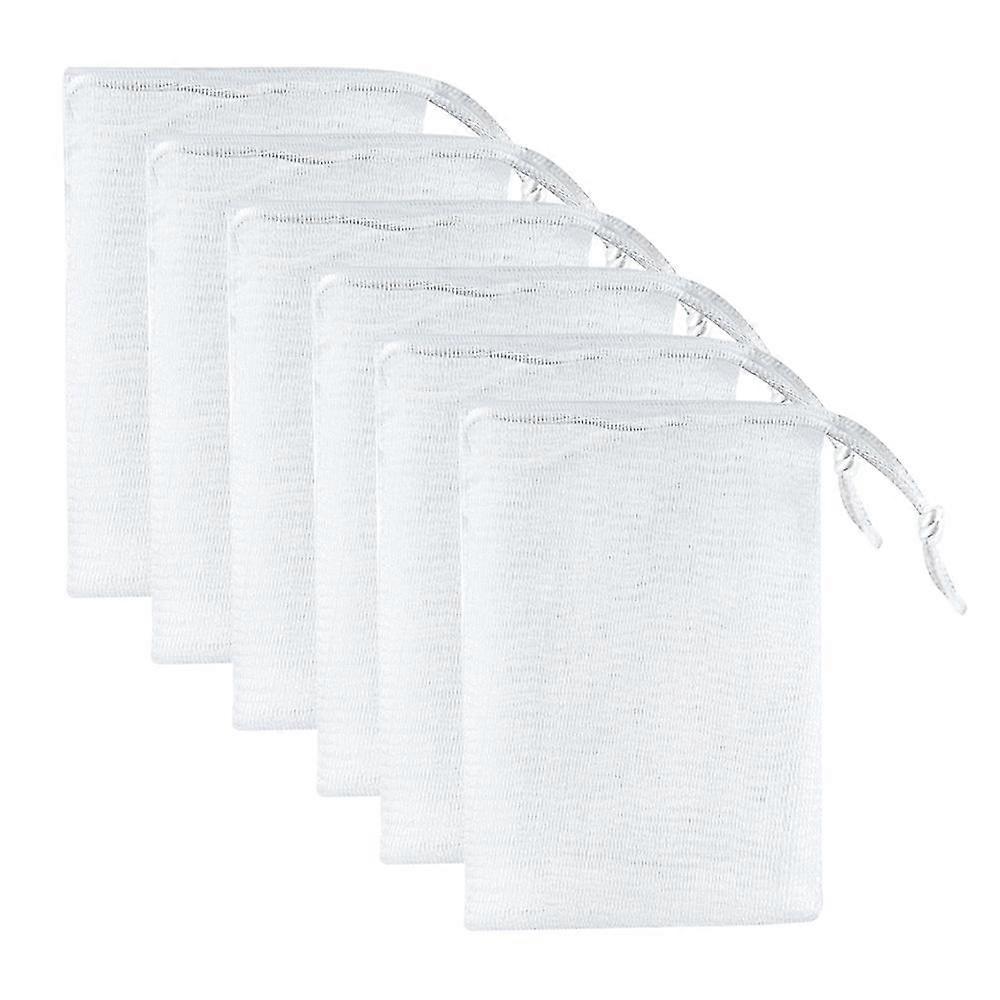 6pcs Shower Soap Mesh Bags With Drawstring