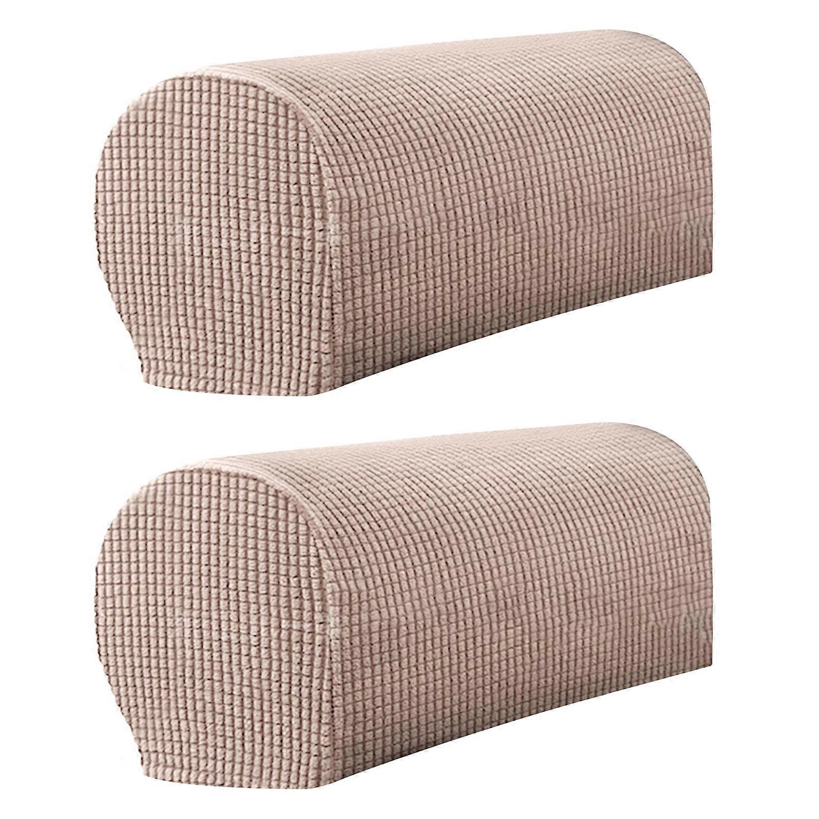 2Pcs Sofa Arm Protector Anti-Slip High Elastic Polyester Simple to Install Armrest Covers Household Supplies KAESI