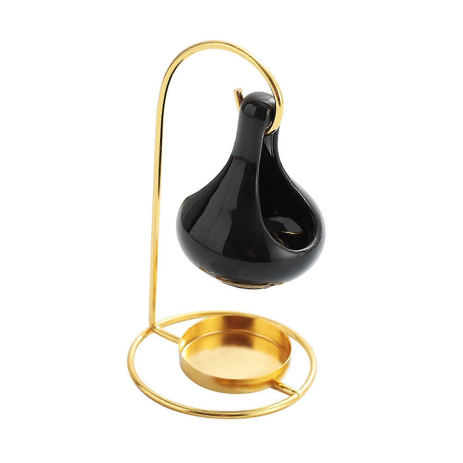 6.7inch Ceramic Wax Melt Burner Essential Oil Diffuser Decorative Iron Stand