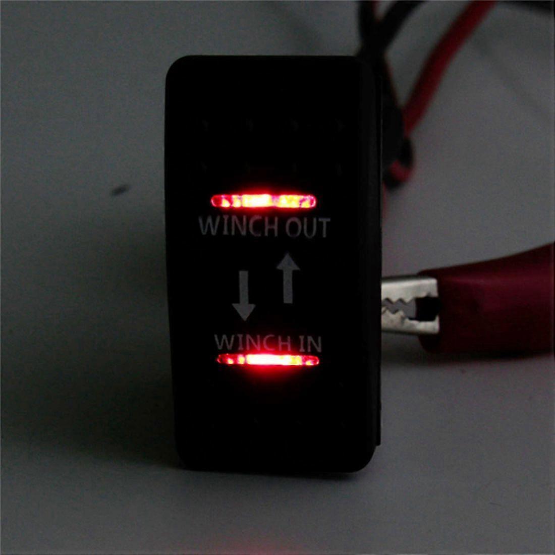 12V 20A Winch In Winch Out ON-OFF-ON Rocker Switch 7 Pin LED RED ...