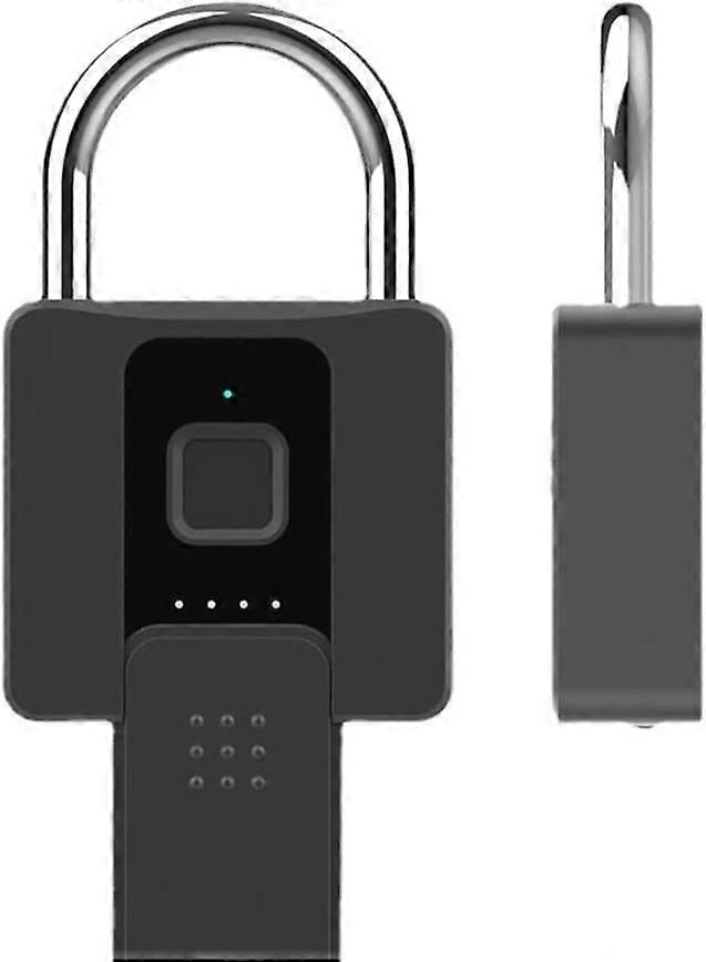 Fingerprint Intelligent Padlock Smart Fingerprint Padlock, USB Rechargeable, Remote Authorization, Smart Keyless Security Lock for iOS/Android, IP65 W