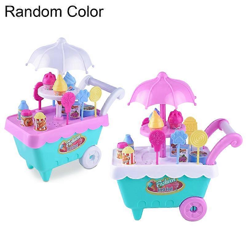 Display Mold Durable Storage Lovely Kid Ice Cream Cart Play Set for Kindergarten KAESI