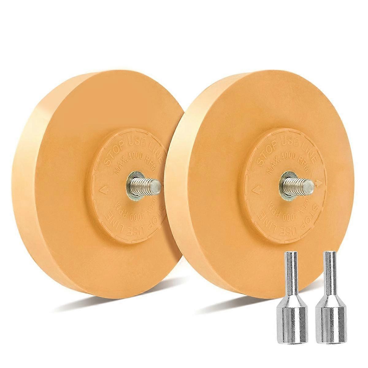 Decal Remover Eraser Wheel Adhesive Remover with Adapter 2 Pack 4 Inch Rubber Eraser Wheel for Dril