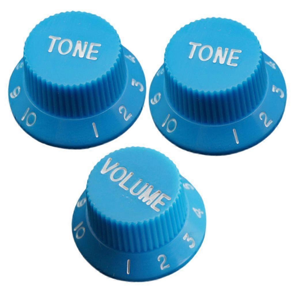 1 Volume & 2 Tone Control Switch Knobs for ST Sq Electric Guitar Blue