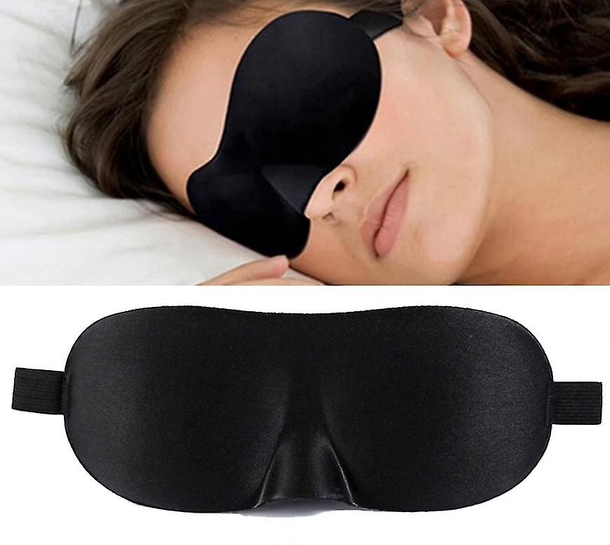 3-pack - 3D Sovmask / ögonmask / ögonbindel - Svart 