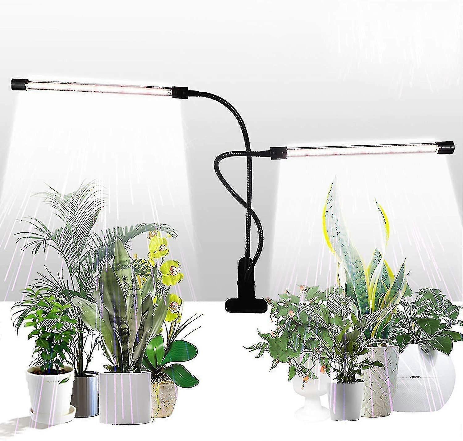 تنمو الضوء ، ضوء الشمس الأبيض 50W 84 أدى أضواء النبات المزدوج كليب الرأس ، 4/8 / 12h الموقت 5 مستويات عكس الضوء