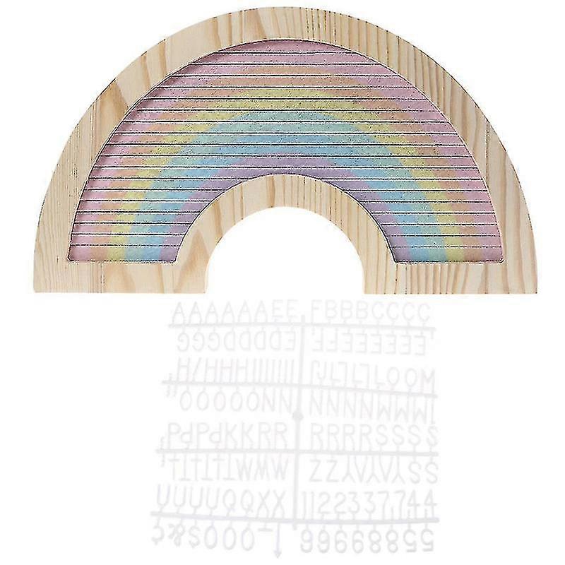 Rainbow Letter Board Rustic Wood Frame Felt Message Boards With Changeable Letters Numbers Set For Farmhouse Wall Home Decor PK