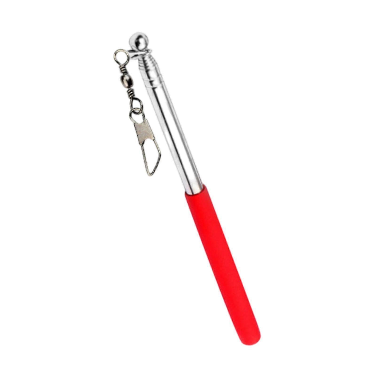 Telescopic Handheld Flagpole Portable Tour Guide Flag Pole for Festival Red
